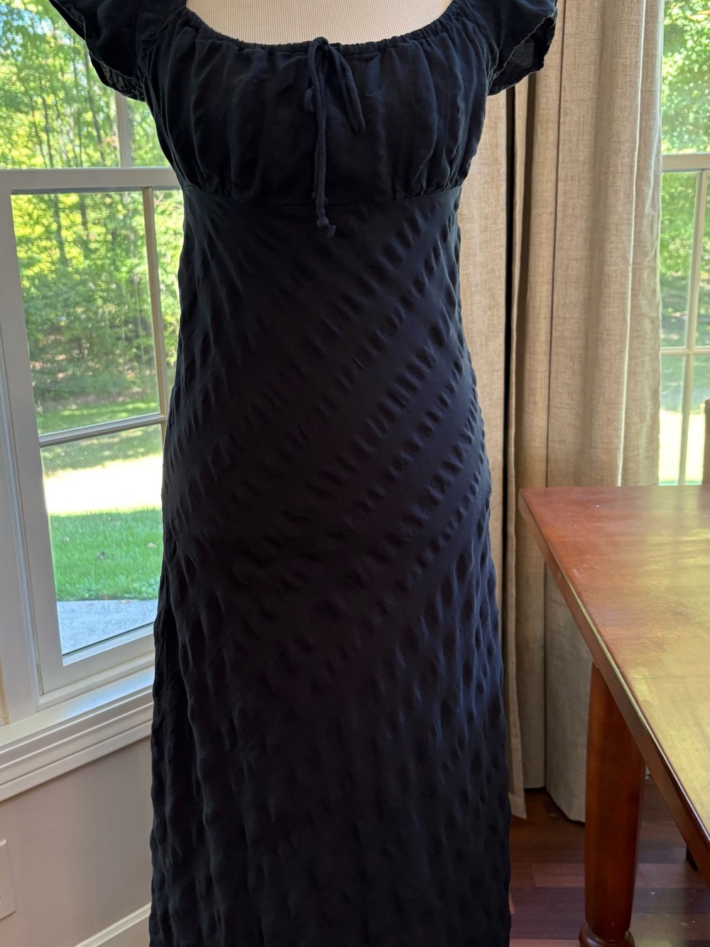 Free People Bias cut dark navy dress size small
